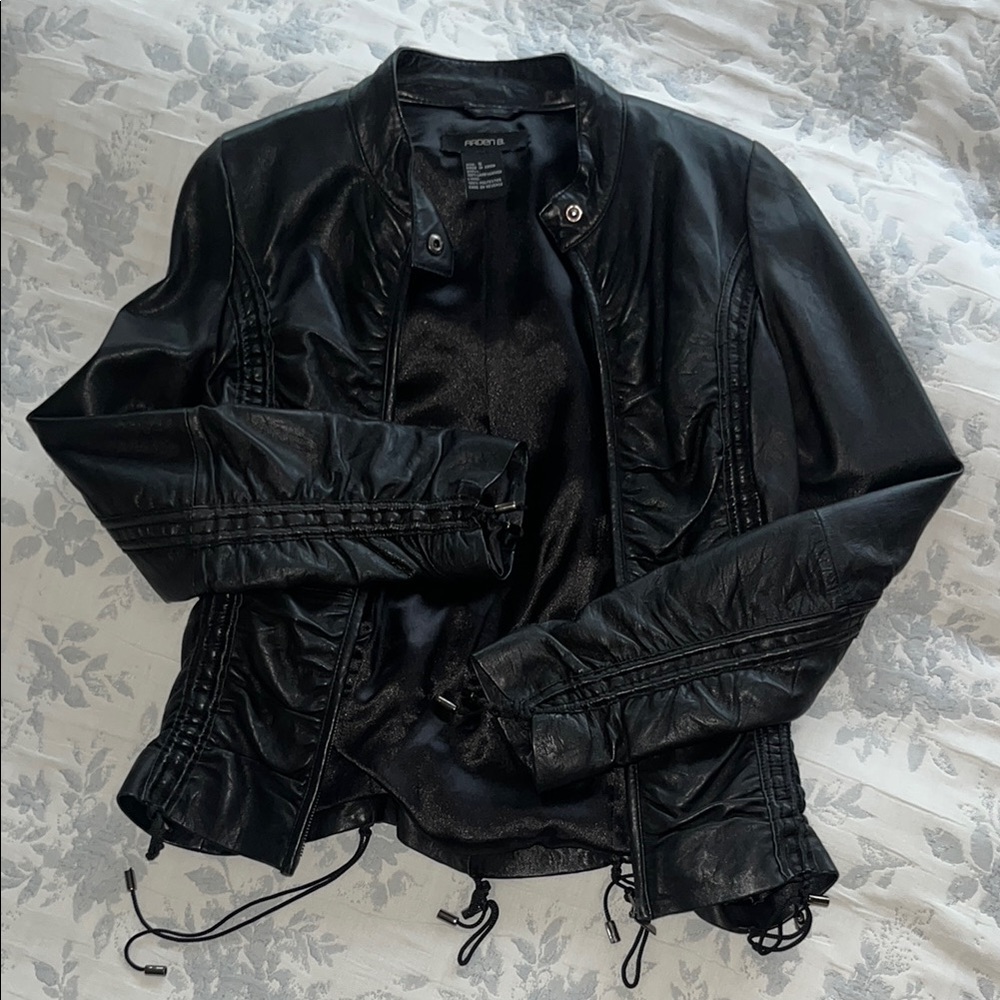 Arden B Black Faux Leather Moto Jacket